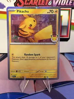 Pokemon TCG Pikachu 051/162 Stamped 2026 Pokemon Day 30 Promo NM - Image 1