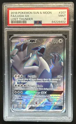 2018 Pokemon SM Lost Thunder Lugia #207/214 PSA 9 - Image 1