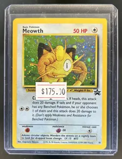 1999 Pokemon Wizards Black Star Promos Meowth Holo Rare #10 - Image 1