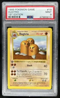 1999 Pokemon 1st Edition Dugtrio #19/102 PSA 9 - Image 1