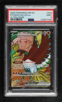 Ethan's Ho-Oh ex Ultra Rare Pokemon Destined Rivals (DRI) PSA 9 MINT - Image 1