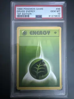 1999 Pokemon Game Grass Energy 1st Edition Gem Mint 10 - Image 1