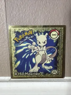 Pokemon Mewtwo Gold Sticker SG03 #150 Artbox 1999 Gamefreak - Image 1