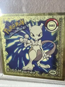 Pokemon Mewtwo Gold Sticker SG03 #150 Artbox 1999 Gamefreak - Image 2