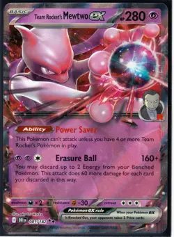 POKEMON Team Rocket's MEWTWO ex 081/182 DESTINED RIVALS- RARE- HOLO- MINT - Image 1