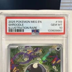 2025 POKEMON MEG EN-MEGA EVOLUTION ILLUSTRATION RARE #149 SHROODLE PSA 10 - Image 3