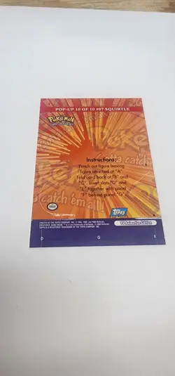 Topps TV Animation Pokemon Series 3 Squirtle Pop-Up #10 - Image 2