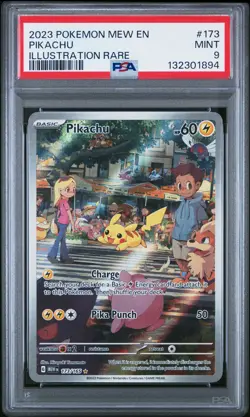2023 POKEMON MEW EN-151 ILLUSTRATION RARE #173 PIKACHU PSA 9 - Image 1