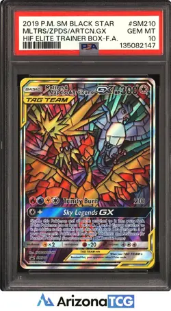 Pokemon 2019 Moltres Zapdos Articuno GX SM210 Hidden Fates ETB Promo PSA 10 - Image 1