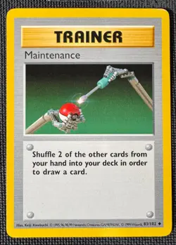 MAINTENANCE 83/102 UNCOMMON BASE SET SHADOWLESS POKEMON LP - Image 1