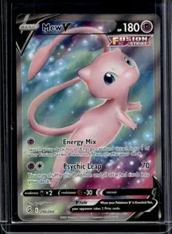 2021 Pokemon SWSH Fusion Strike Mew V #250/264 - Image 1
