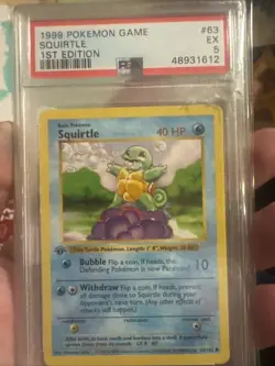Squirtle *RARE* 1st Edition 1995 Pokemon. PSA Graded With Rare Miscolored Print - Image 1
