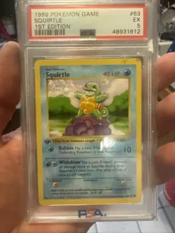 Squirtle *RARE* 1st Edition 1995 Pokemon. PSA Graded With Rare Miscolored Print - Image 2