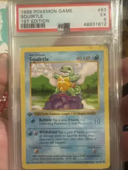 Squirtle *RARE* 1st Edition 1995 Pokemon. PSA Graded With Rare Miscolored Print - Image 3