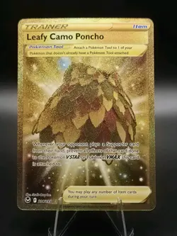 Leafy Camo Poncho (Secret) 214/195 Swsh12: Silver Tempest Holo Pokemon TCG - NM - Image 1