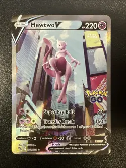 Mewtwo V (Alternate Full Art) 072/078 Pokemon GO Holo NM JL - Image 1
