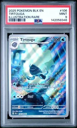 2025 POKEMON BLK EN-BLACK BOLT #106 TIRTOUGA ILLUSTRATION RARE PSA 9 - Image 1