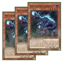 Yugioh - Souleating Oviraptor x 3 - 1st Edition Premium Gold Rare NM - Free Holo - Image 1