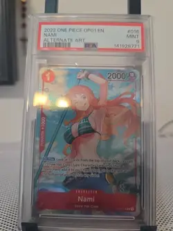 2022 One Piece Op01 Nami Pre-Errata Alt Art Psa 9 - Image 1