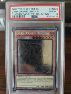 PSA 8 Yu-Gi-Oh Dark Armed Dragon Ghost Rare 1st Edition GFP2-EN179 - Image 1