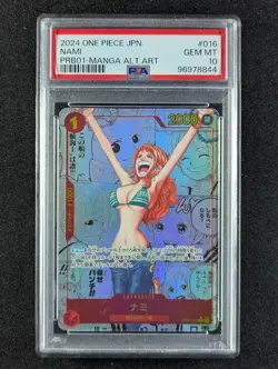 2024 One Piece MANGA NAMI #OP01-016 Premium Booster: The Best Alt Art JPN PSA 10 - Image 1