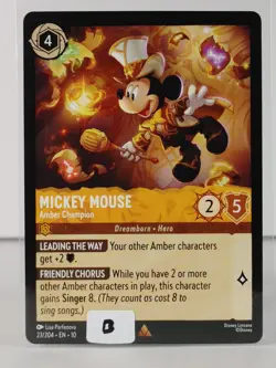 Mickey Mouse - Amber Champion - Rare LORCANA Whispers in the Well - #23 -B - Image 5
