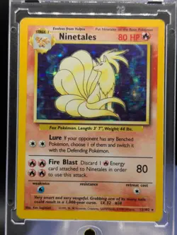 Ninetales 12/102 Holo Rare MP Pokemon Card Base Set - Image 1