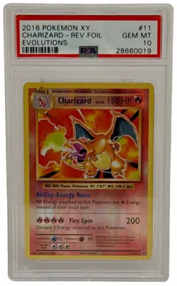 2016 Pokemon XY #11 Charizard Reverse Holo Foil Evolutions Card PSA 10 GEM MINT - Image 1