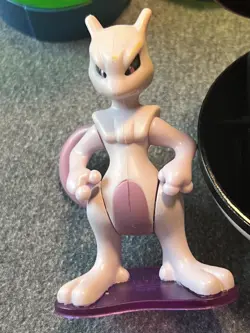 Pokemon Mewtwo 23k Gold Plated Trading Card 1999 Burger King and Mewtwo Toy - Image 3