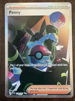 NM Penny 239/091 Special Illustration Rare Paldean Fates Pokemon Card - Image 1