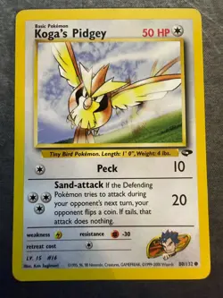 Pokemon TCG Koga's Pidgey Gym Challenge 80, Unlimited Common Card - Image 1