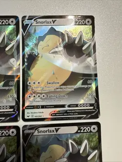 Pokemon TCG Snorlax V Sword & Shield Holo Ultra Rare 141/202 (4 Cards) - Image 4