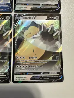 Pokemon TCG Snorlax V Sword & Shield Holo Ultra Rare 141/202 (4 Cards) - Image 5