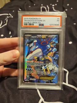 Pokemon XY 2015 Double Crisis Team Aqua EX Kyogre Card 6/34 PSA 1 - Image 1