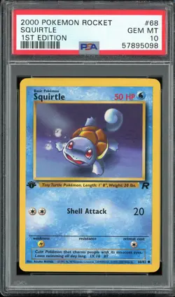 PSA 10 Squirtle 1st Edition Team Rocket 68/82 Pokemon Card - Image 1