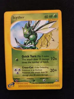 Scyther 57/147 Aquapolis Non-Holo LP Vintage Pokemon Card 2002 - Image 1