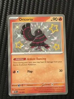 Oricorio 113/091 Paldean Fates Shiny Rare Holo Pokemon Card NM - Image 1