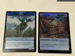 mtg foil token Beau the ox // Treasure, 0006/0018, Outlaws of Thunder Junction - Image 1