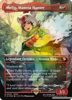 Yuffie, Materia Hunter (Borderless) (Chocobo Track Foil) - 470 - Commander: F... - Image 1