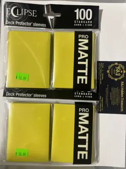 200ct PKG Ultra Pro Matte Deck LIME Yellow Protector Sleeves 66mmX 91mm 15618 - Image 1