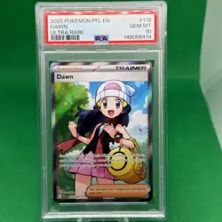 2025 POKEMON PFL EN-PHANTASMAL FLAMES ULTRA RARE #118 DAWN PSA 10 GEM MINT - Image 1