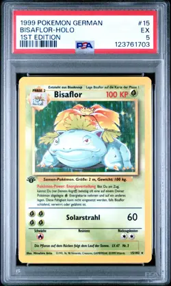 1999 Pokemon German Bisaflor (Venusaur) - Holo 1st Edition PSA 5 - Image 1