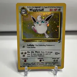2000 Pokemon TCG Base Set 2 Wigglytuff Rare Holo 019/130 Swirl MP/HP Intact - Image 1