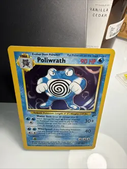 Pokemon Poliwrath 15/130 Base Set 2 Holo Rare Card TCG English - Image 1