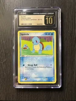 CGC 10 Pristine Squirtle 82/112 EX Fire Red & Leaf Green 2004 Pokemon Card - Image 1