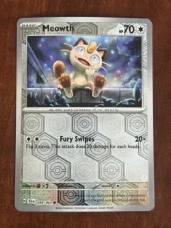 Pokemon Meowth - 048/064 - Common - Reverse Holo NM-Mint Shrouded Fable - Image 1