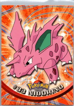 #33 Nidorino Topps Series 1 Pokemon Animation Edition Cards Blue Logo - Image 1