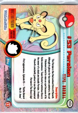 #33 Nidorino Topps Series 1 Pokemon Animation Edition Cards Blue Logo - Image 2