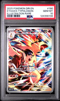 Ethan'S Typhlosion Pokemon Dri En-Destined Rivals 190 NM PSA 10 - Image 1