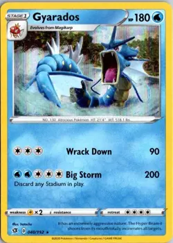 Gyarados 040/192 Rebel Clash Holo Rare Pokemon Card - Image 1